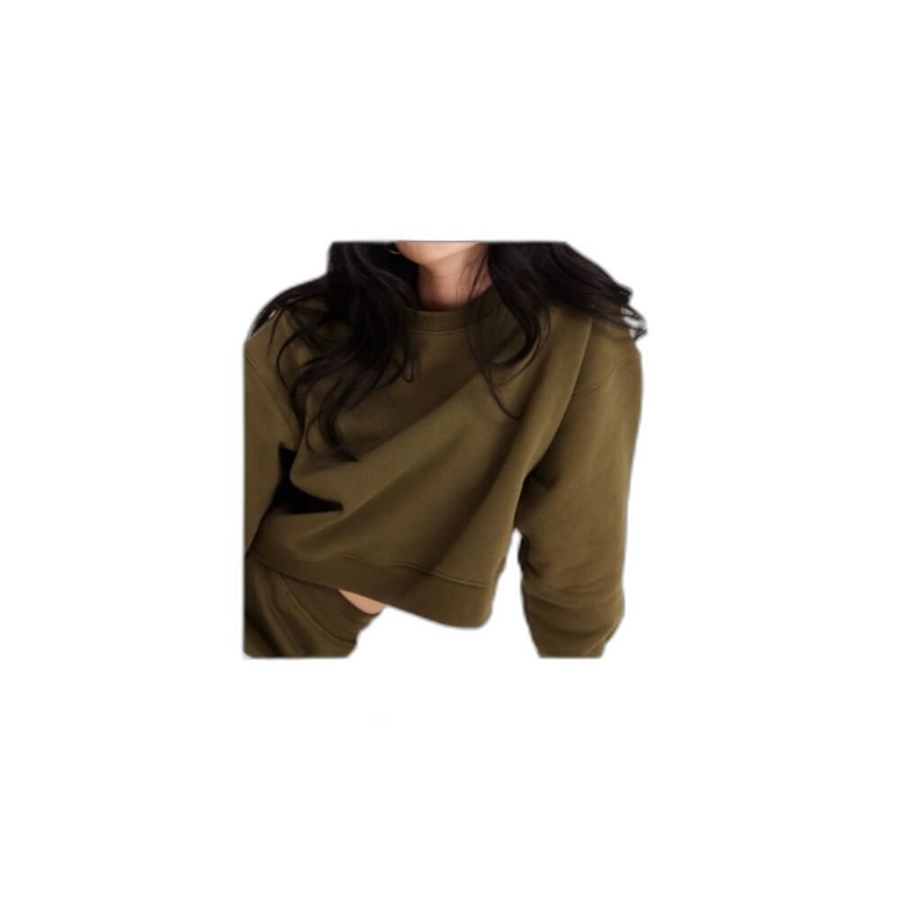 Girlfriend Collective Forest 50/50 Crop Sweatshirt Small Soft Minimalist